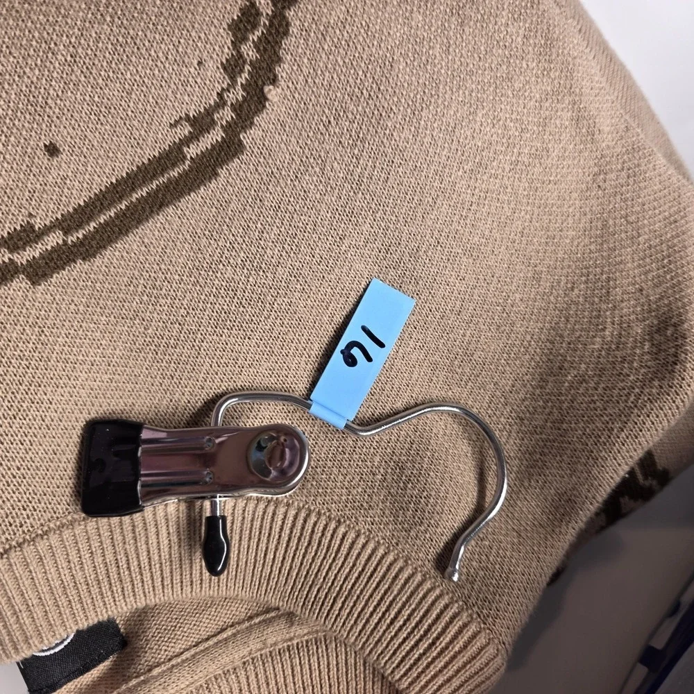 Broken Promises Embrace‎ Skeletons Distressed  Sweater Tan/Brown Small Skater
